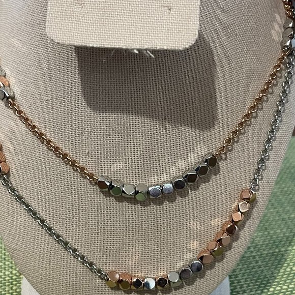 Tory Burch Double Strand 2 tone Necklace - Picture 4 of 10